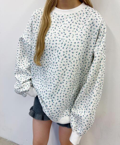 WC（ダブル シー）の「リトルフラワーパターンビッグスウェット（スウェット・レディース・パープル/ピンク・FREE）」の4枚目の写真