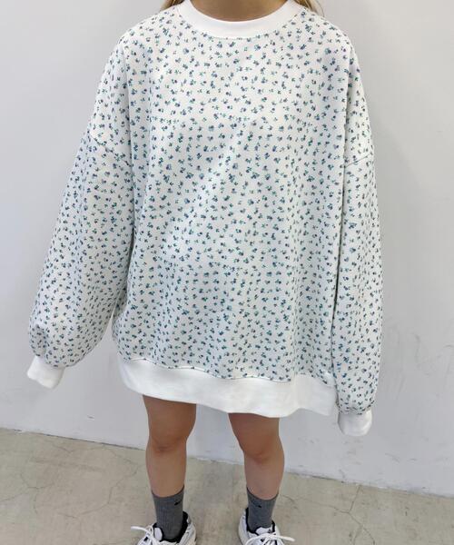 WC（ダブル シー）の「リトルフラワーパターンビッグスウェット（スウェット・レディース・パープル/ピンク・FREE）」の6枚目の写真