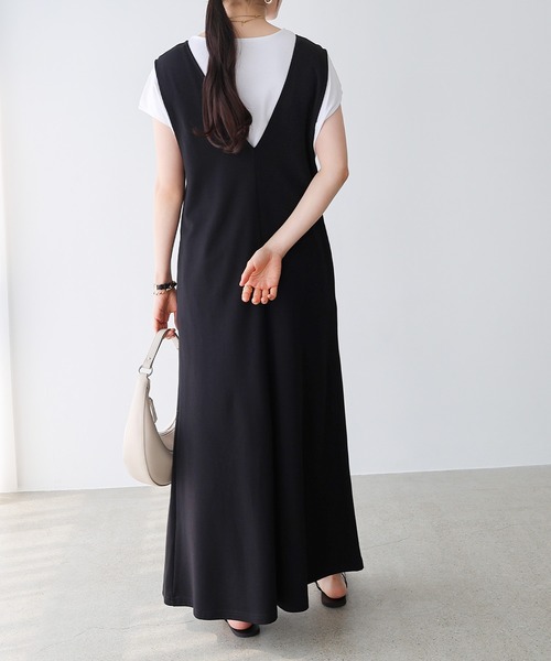 セール】Vネックポンチフレアワンピース（ワンピース）｜evernavy