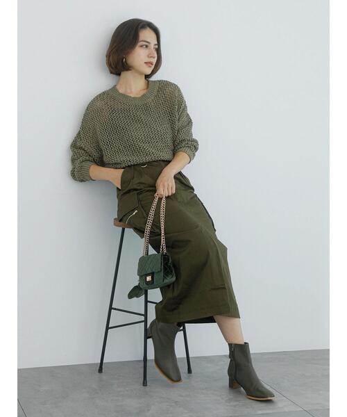 Te chichi（テチチ）の「【Atelier Militaire】テープヤーンメッシュニット（ニット/セーター・レディース・オリーブ・F）」の3枚目の写真