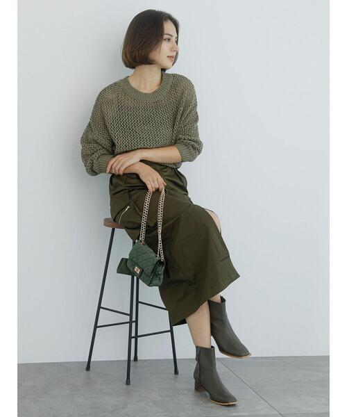 Te chichi（テチチ）の「【Atelier Militaire】テープヤーンメッシュニット（ニット/セーター・レディース・オリーブ・F）」の4枚目の写真