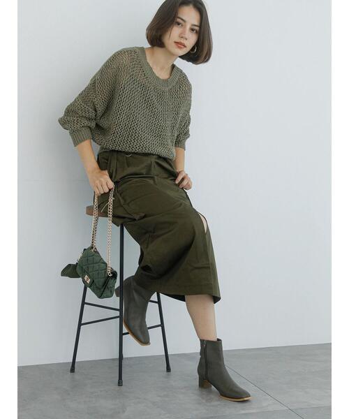 Te chichi（テチチ）の「【Atelier Militaire】テープヤーンメッシュニット（ニット/セーター・レディース・オリーブ・F）」の5枚目の写真