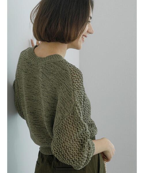 Te chichi（テチチ）の「【Atelier Militaire】テープヤーンメッシュニット（ニット/セーター・レディース・オリーブ・F）」の14枚目の写真