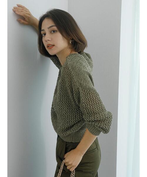 Te chichi（テチチ）の「【Atelier Militaire】テープヤーンメッシュニット（ニット/セーター・レディース・オリーブ・F）」の15枚目の写真