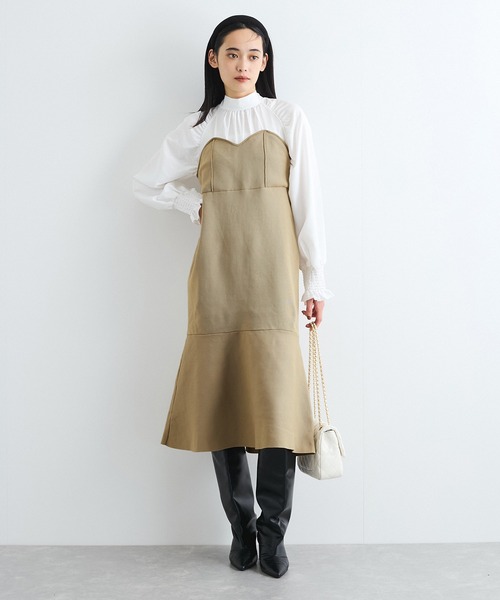 VIS(ビス)の「【VIS DRESS】バックリボンドッキングマーメイドワンピース(ワンピース・レディース・ブラック/ホワイト系その他5・FREE)」の9枚目の写真