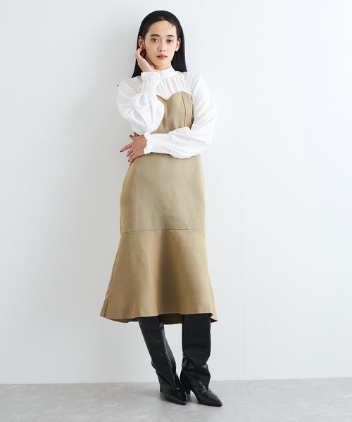 VIS(ビス)の「【VIS DRESS】バックリボンドッキングマーメイドワンピース(ワンピース・レディース・ブラック/ホワイト系その他5・FREE)」の10枚目の写真