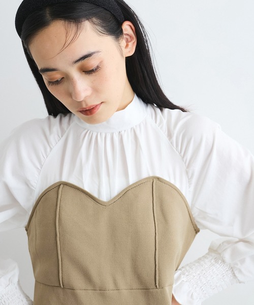 VIS(ビス)の「【VIS DRESS】バックリボンドッキングマーメイドワンピース(ワンピース・レディース・ブラック/ホワイト系その他5・FREE)」の12枚目の写真