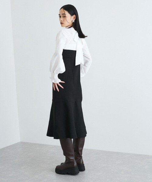 VIS(ビス)の「【VIS DRESS】バックリボンドッキングマーメイドワンピース(ワンピース・レディース・ブラック/ホワイト系その他5・FREE)」の16枚目の写真