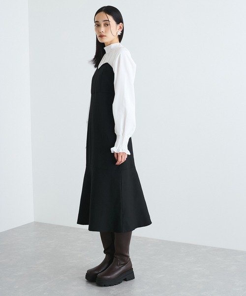 VIS(ビス)の「【VIS DRESS】バックリボンドッキングマーメイドワンピース(ワンピース・レディース・ブラック/ホワイト系その他5・FREE)」の17枚目の写真