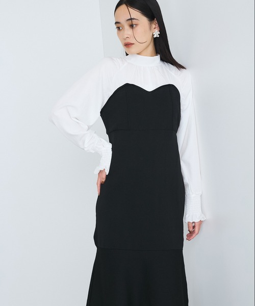 VIS(ビス)の「【VIS DRESS】バックリボンドッキングマーメイドワンピース(ワンピース・レディース・ブラック/ホワイト系その他5・FREE)」の18枚目の写真