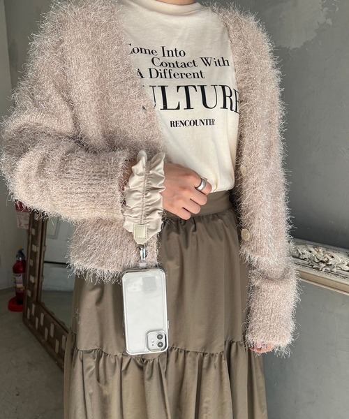 Me%(ミィパーセント)の「【ストラップシート付き】ナイロンシュシュハンドルストラップ 972393(スマホグッズ・レディース・アイボリー/ブラック/シルバー/グレー系その他・FREE)」の12枚目の写真