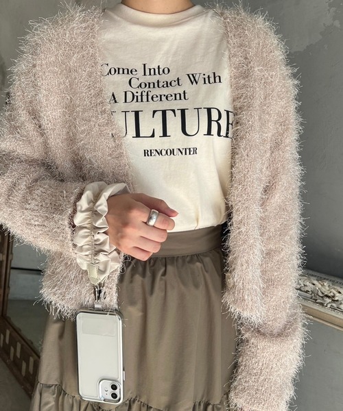 Me%(ミィパーセント)の「【ストラップシート付き】ナイロンシュシュハンドルストラップ 972393(スマホグッズ・レディース・アイボリー/ブラック/シルバー/グレー系その他・FREE)」の13枚目の写真