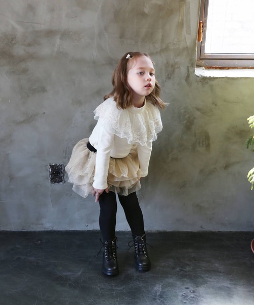 Rora(ローラ)の「ゆめ チュチュ スカッツ / スカートパンツ レギンス(スカート・キッズ・ブラック×ゴールド/シャンパン・110/140/100/120/130)」の5枚目の写真