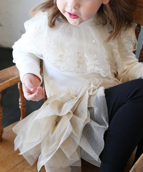 Rora(ローラ)の「ゆめ チュチュ スカッツ / スカートパンツ レギンス(スカート・キッズ・ブラック×ゴールド/シャンパン・110/140/100/120/130)」の7枚目の写真