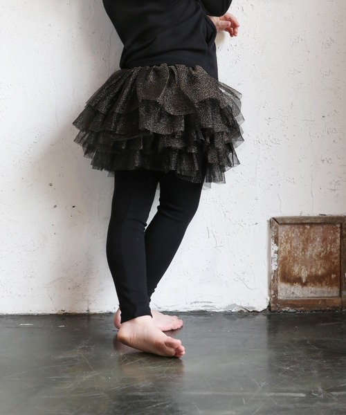 Rora(ローラ)の「ゆめ チュチュ スカッツ / スカートパンツ レギンス(スカート・キッズ・ブラック×ゴールド/シャンパン・110/140/100/120/130)」の20枚目の写真