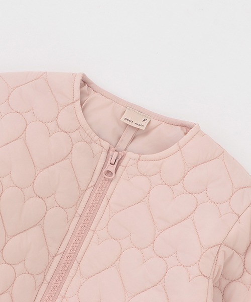 petit main（プティマイン）の「ハートキルティングジャケット（ブルゾン・キッズ・ネイビー/ライトベージュ/ライトピンク・130cm/90cm/120cm/80ｃｍ/110cm/100cm）」の5枚目の写真