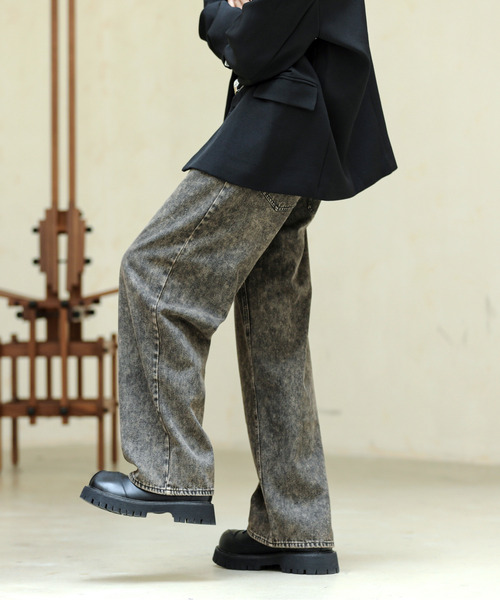 neos(ネオス)の「【neos -addictive design-】ルーズシルエット ビンテージ ウォッシュ加工 セミワイド デニム パンツ(デニムパンツ・メンズ・ブラック系2/ブルー系2/ブルー系1/ブラック系1/ブラック系3・SMALL/MEDIUM/LARGE/X-LARGE)」の7枚目の写真