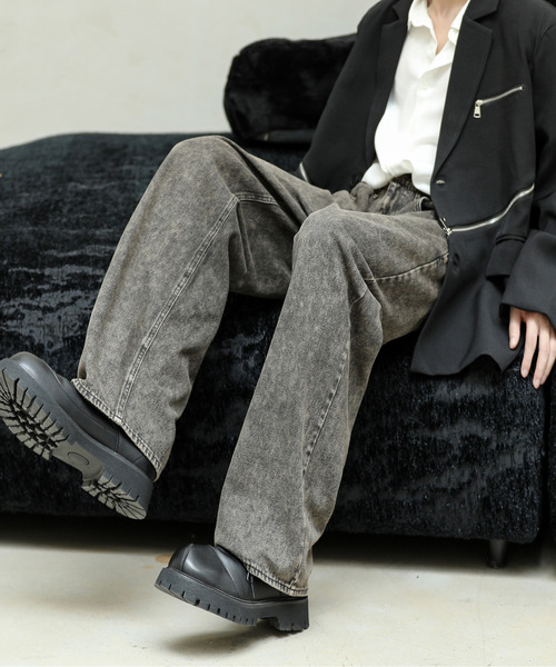 neos(ネオス)の「【neos -addictive design-】ルーズシルエット ビンテージ ウォッシュ加工 セミワイド デニム パンツ(デニムパンツ・メンズ・ブラック系2/ブルー系2/ブルー系1/ブラック系1/ブラック系3・SMALL/MEDIUM/LARGE/X-LARGE)」の8枚目の写真