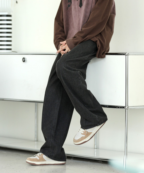 neos(ネオス)の「【neos -addictive design-】ルーズシルエット ビンテージ ウォッシュ加工 セミワイド デニム パンツ(デニムパンツ・メンズ・ブラック系2/ブルー系2/ブルー系1/ブラック系1/ブラック系3・SMALL/MEDIUM/LARGE/X-LARGE)」の15枚目の写真