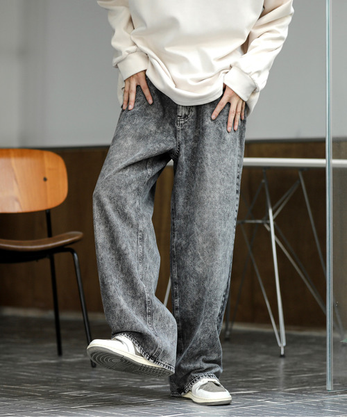 neos(ネオス)の「【neos -addictive design-】ルーズシルエット ビンテージ ウォッシュ加工 セミワイド デニム パンツ(デニムパンツ・メンズ・ブラック系2/ブルー系2/ブルー系1/ブラック系1/ブラック系3・SMALL/MEDIUM/LARGE/X-LARGE)」の16枚目の写真