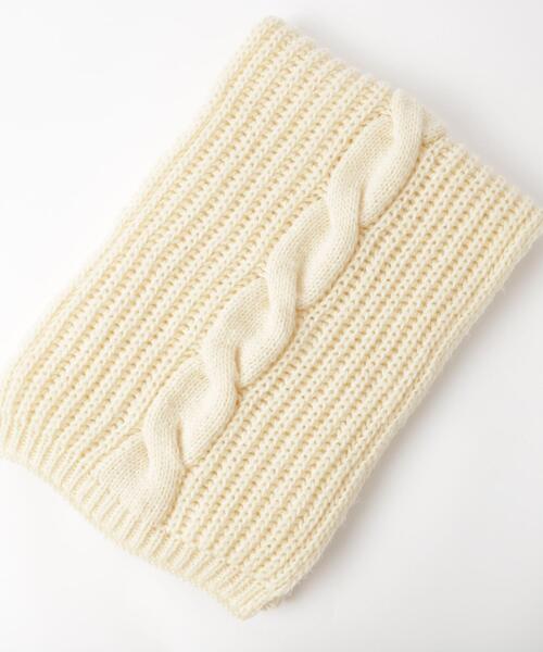 coen（コーエン）の「ボリュームケーブルマフラー（ストール/ショール・レディース・グレー/オフホワイト・FREE）」の4枚目の写真