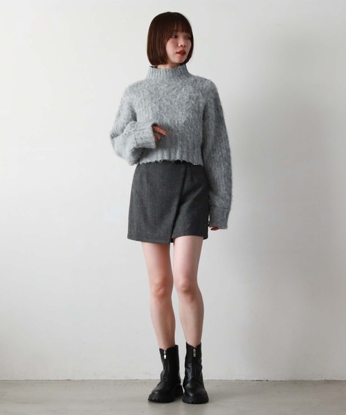 ellie エリー ヘリンボーンスカート グレー ellie エリー ヘリンボーンスカート グレー