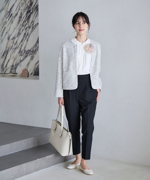 GLOBAL WORK（グローバルワーク）の「お手入れらくらく2WAYボウタイブラウス/970919（シャツ/ブラウス・レディース・ホワイト系その他/ライトブルー/オフホワイト・MEDIUM/LARGE）」の6枚目の写真