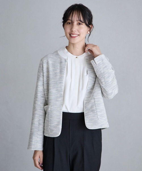 GLOBAL WORK（グローバルワーク）の「お手入れらくらく2WAYボウタイブラウス/970919（シャツ/ブラウス・レディース・ホワイト系その他/ライトブルー/オフホワイト・MEDIUM/LARGE）」の9枚目の写真