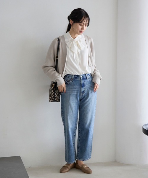 GLOBAL WORK（グローバルワーク）の「お手入れらくらく2WAYボウタイブラウス/970919（シャツ/ブラウス・レディース・ホワイト系その他/ライトブルー/オフホワイト・MEDIUM/LARGE）」の16枚目の写真