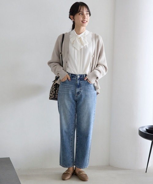 GLOBAL WORK（グローバルワーク）の「お手入れらくらく2WAYボウタイブラウス/970919（シャツ/ブラウス・レディース・ホワイト系その他/ライトブルー/オフホワイト・MEDIUM/LARGE）」の17枚目の写真