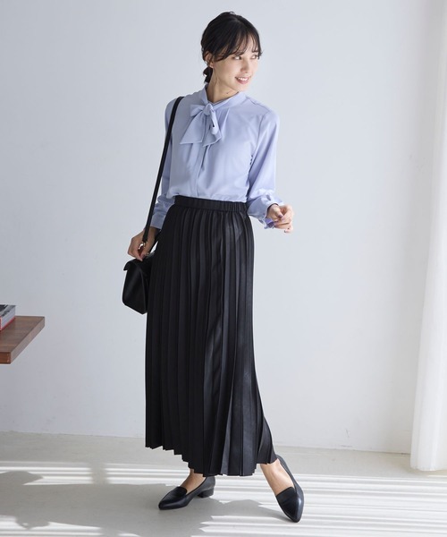 GLOBAL WORK（グローバルワーク）の「お手入れらくらく2WAYボウタイブラウス/970919（シャツ/ブラウス・レディース・ホワイト系その他/ライトブルー/オフホワイト・MEDIUM/LARGE）」の19枚目の写真