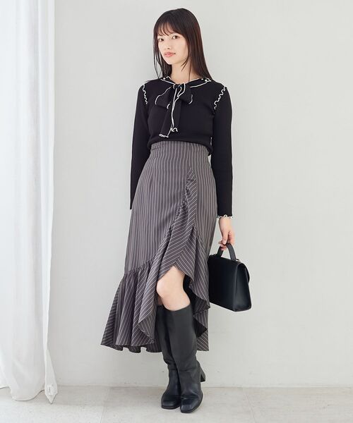 MAJESTIC LEGON(マジェスティックレゴン)の「アシメラッフルスカート(スカート・レディース・ブラック系その他/グレー系その他/ブルー系その他4・MEDIUM)」の18枚目の写真