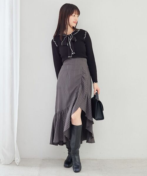 MAJESTIC LEGON(マジェスティックレゴン)の「アシメラッフルスカート(スカート・レディース・ブラック系その他/グレー系その他/ブルー系その他4・MEDIUM)」の19枚目の写真
