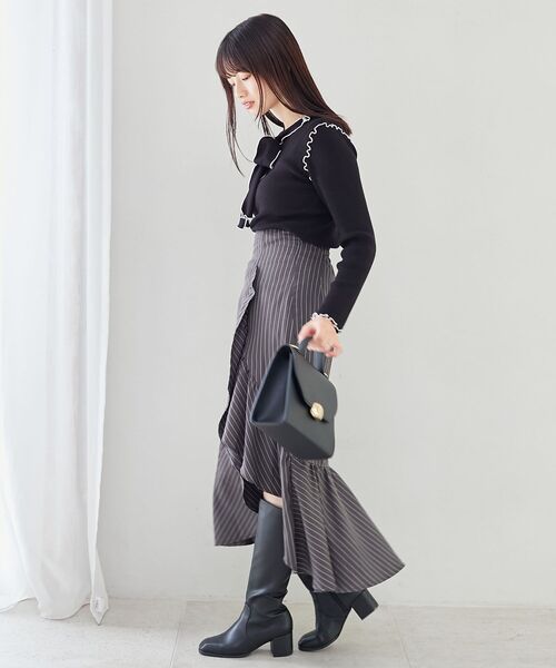 MAJESTIC LEGON(マジェスティックレゴン)の「アシメラッフルスカート(スカート・レディース・ブラック系その他/グレー系その他/ブルー系その他4・MEDIUM)」の20枚目の写真