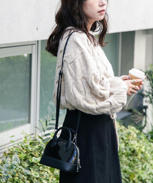 FREE'S MART（フリーズマート）の「◆ウール混ツイストショート丈ドロストニット（ニット/セーター・レディース・レッド/ブラウン/グレー/ホワイト系その他・FREE）」の10枚目の写真