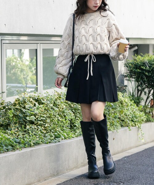 FREE'S MART（フリーズマート）の「◆ウール混ツイストショート丈ドロストニット（ニット/セーター・レディース・レッド/ブラウン/グレー/ホワイト系その他・FREE）」の13枚目の写真