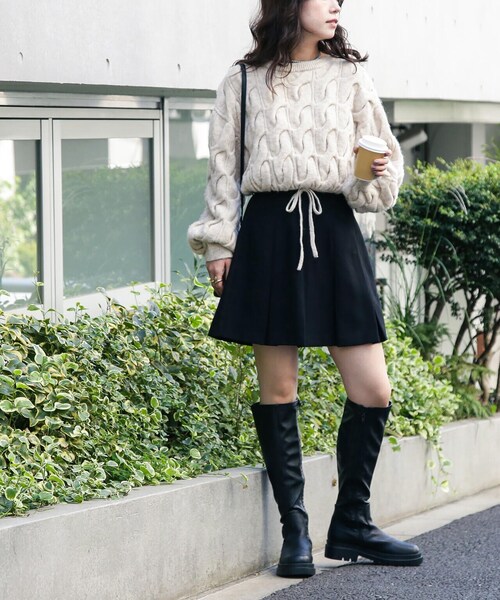 FREE'S MART（フリーズマート）の「◆ウール混ツイストショート丈ドロストニット（ニット/セーター・レディース・レッド/ブラウン/グレー/ホワイト系その他・FREE）」の14枚目の写真