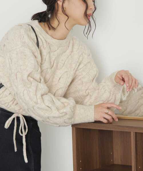 FREE'S MART（フリーズマート）の「◆ウール混ツイストショート丈ドロストニット（ニット/セーター・レディース・レッド/ブラウン/グレー/ホワイト系その他・FREE）」の16枚目の写真