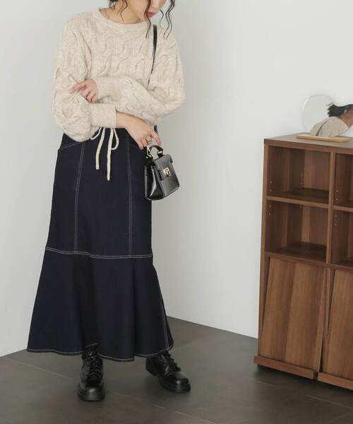 FREE'S MART（フリーズマート）の「◆ウール混ツイストショート丈ドロストニット（ニット/セーター・レディース・レッド/ブラウン/グレー/ホワイト系その他・FREE）」の22枚目の写真