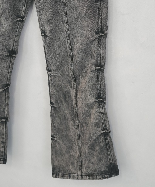 セール】vintage make side tuck flare denim pants