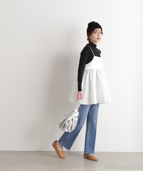 N.（N. Natural Beauty Basic）（エヌエヌナチュラルビューティーベーシック）の「◆総針ボトルネック長袖ニット（Tシャツ/カットソー・レディース・オフホワイト/グリーン/ブラック/パープル・MEDIUM）」の19枚目の写真
