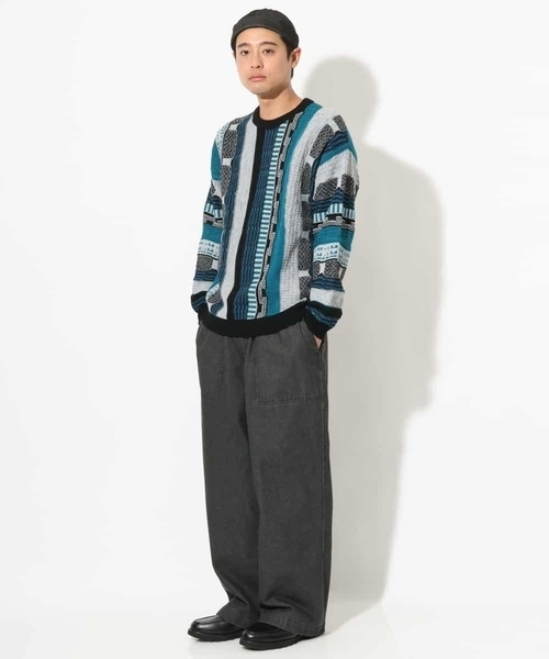 a.v.v（アーヴェヴェ）の「【洗濯機で洗える】3Dワイドシルエットニット（ニット/セーター・メンズ・ライトグレー/ブラック・48/46）」の8枚目の写真