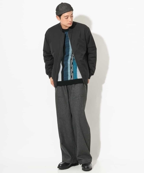 a.v.v（アーヴェヴェ）の「【洗濯機で洗える】3Dワイドシルエットニット（ニット/セーター・メンズ・ライトグレー/ブラック・48/46）」の11枚目の写真