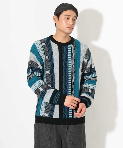 a.v.v（アーヴェヴェ）の「【洗濯機で洗える】3Dワイドシルエットニット（ニット/セーター・メンズ・ライトグレー/ブラック・48/46）」の15枚目の写真