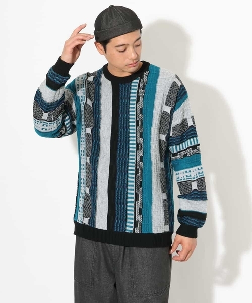 a.v.v（アーヴェヴェ）の「【洗濯機で洗える】3Dワイドシルエットニット（ニット/セーター・メンズ・ライトグレー/ブラック・48/46）」の16枚目の写真