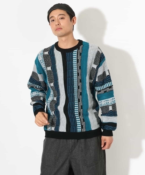 a.v.v（アーヴェヴェ）の「【洗濯機で洗える】3Dワイドシルエットニット（ニット/セーター・メンズ・ライトグレー/ブラック・48/46）」の17枚目の写真