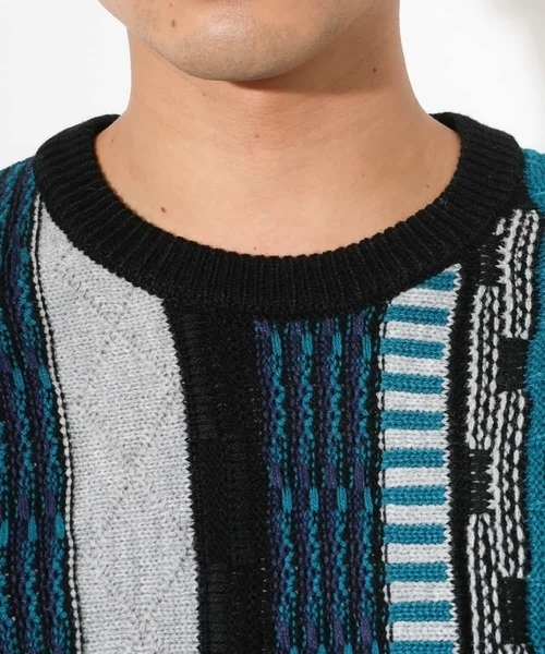 a.v.v（アーヴェヴェ）の「【洗濯機で洗える】3Dワイドシルエットニット（ニット/セーター・メンズ・ライトグレー/ブラック・48/46）」の20枚目の写真