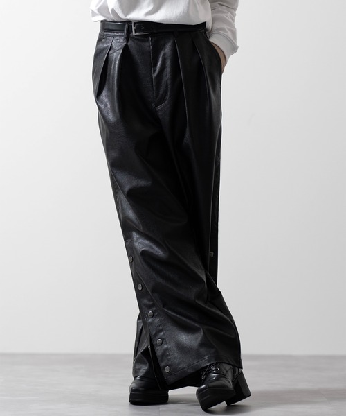 CLEL】Multi-silhouette loose side button pants/マルチ