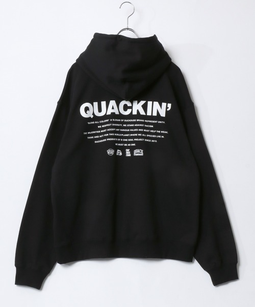 Duck Dude(ダックデュード)の「DUCK DUDE/ダックデュード オーバーサイズ 裏起毛 フロントフェイス バックロゴプリント スウェット プルオーバーパーカー レディース メンズ(パーカー・メンズ・ホワイト/ブラック/グリーン/ブルーグレー・LL/M/L)」の8枚目の写真