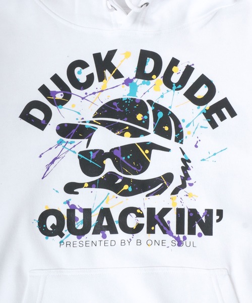 Duck Dude(ダックデュード)の「DUCK DUDE/ダックデュード オーバーサイズ 裏起毛 フロントフェイス バックロゴプリント スウェット プルオーバーパーカー レディース メンズ(パーカー・メンズ・ホワイト/ブラック/グリーン/ブルーグレー・LL/M/L)」の18枚目の写真